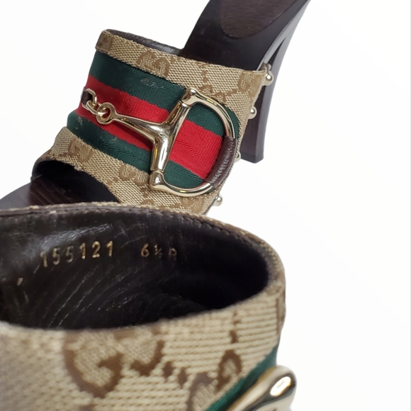 GUCCI HORSEBIT MULES CANVAS - Picture 12 of 16